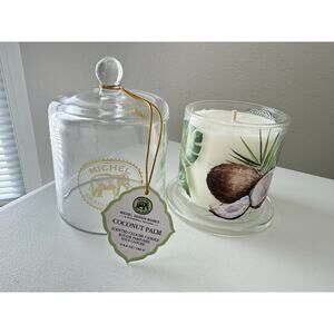 Michel Design Works | 5.8 oz SOY CANDLE Coconut Palm Scented Cloche Candle NWT